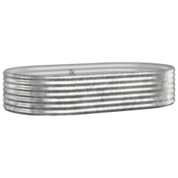 vidaXL Hochbeet Pulverbeschichteter Stahl 175x100x36 cm Silbern