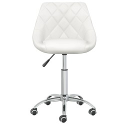 vidaXL Esszimmerstühle 4 Stk. Drehbar Weiß Kunstleder