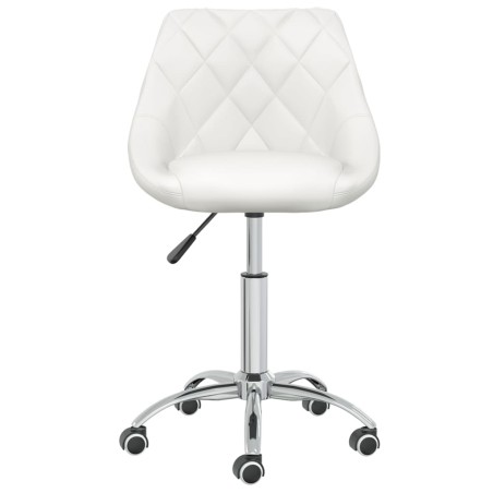 vidaXL Esszimmerstühle 4 Stk. Drehbar Weiß Kunstleder