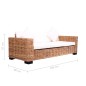 3-Sitzer Gartensofa Natürliches Rattan 3-Sitzer Gartensofa Natürliches Rattan