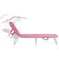 vidaXL Klappbare Sonnenliege mit Dach Stahl Magento Rosa vidaXL Klappbare Sonnenliege mit Dach Stahl Magento Rosa
