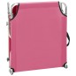 vidaXL Klappbare Sonnenliege mit Dach Stahl Magento Rosa vidaXL Klappbare Sonnenliege mit Dach Stahl Magento Rosa