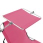 vidaXL Klappbare Sonnenliege mit Dach Stahl Magento Rosa vidaXL Klappbare Sonnenliege mit Dach Stahl Magento Rosa