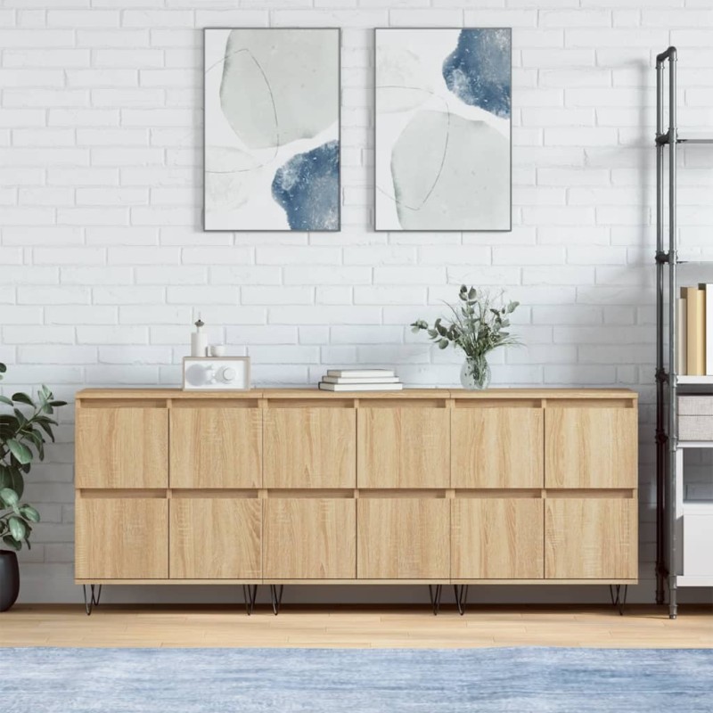 Sideboards 3 Stk. Sonoma-Eiche Holzwerkstoff Sideboards 3 Stk. Sonoma-Eiche Holzwerkstoff