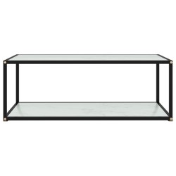 vidaXL Couchtisch Weiß 100x50x35 cm Hartglas