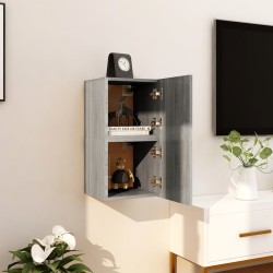 vidaXL TV-Wandschränke 2 Stk. Grau Sonoma 30,5x30x30 cm