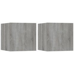 vidaXL TV-Wandschränke 2 Stk. Grau Sonoma 30,5x30x30 cm