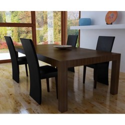 vidaXL Esszimmerstühle 4 Stk. Schwarz Kunstleder 