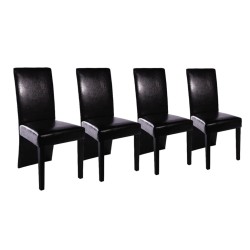 vidaXL Esszimmerstühle 4 Stk. Schwarz Kunstleder 