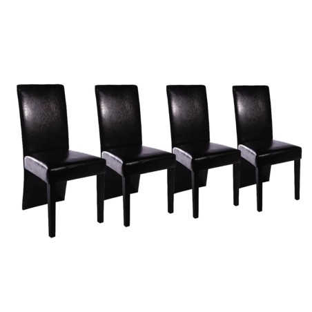 vidaXL Esszimmerstühle 4 Stk. Schwarz Kunstleder 