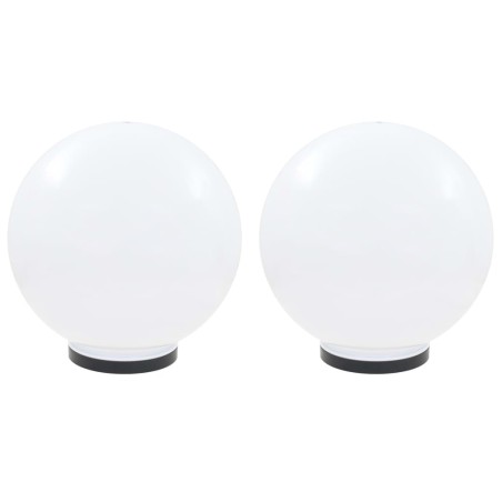 vidaXL LED-Gartenleuchten 2 Stk. Kugelförmig 40 cm PMMA