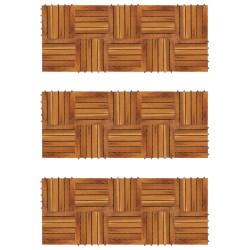 Terrassenfliesen 30er Set Vertikales Muster 30 x 30 cm Akazie