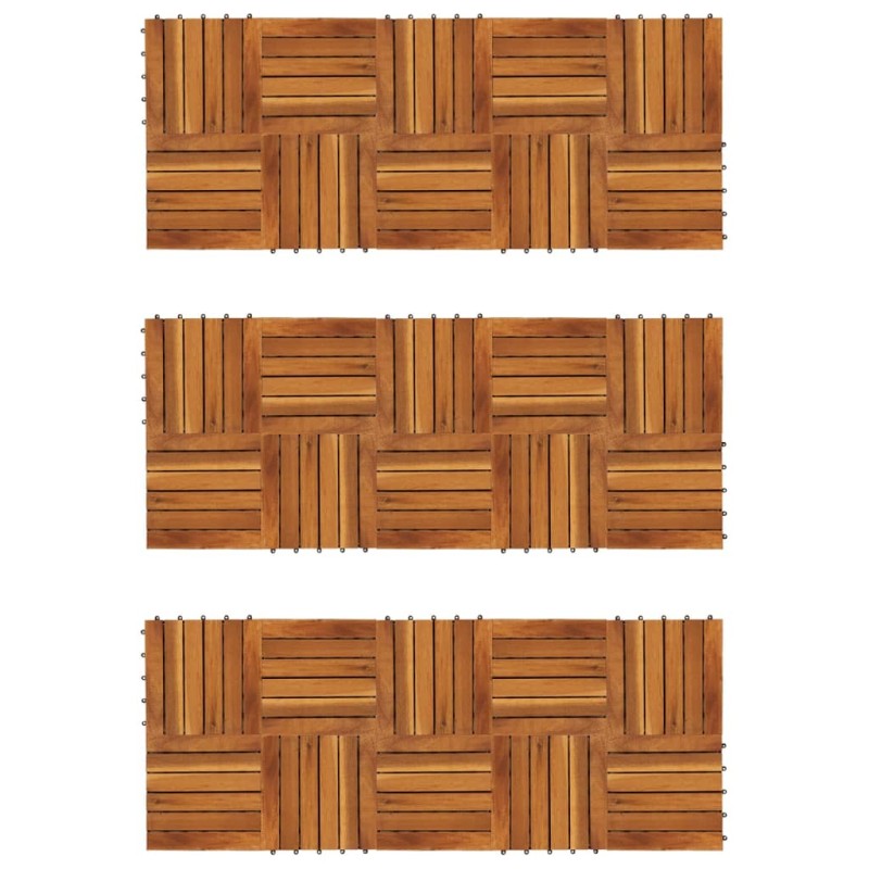 Terrassenfliesen 30er Set Vertikales Muster 30 x 30 cm Akazie Terrassenfliesen 30er Set Vertikales Muster 30 x 30 cm Akazie
