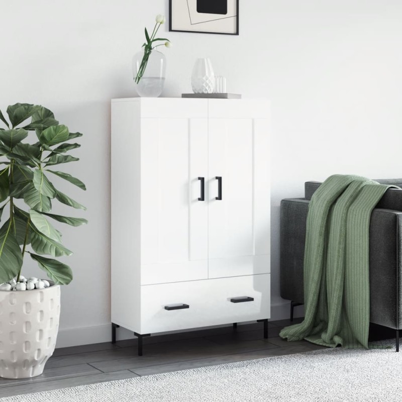vidaXL Highboard Hochglanz-Weiß 69,5x31x115 cm Holzwerkstoff vidaXL Highboard Hochglanz-Weiß 69,5x31x115 cm Holzwerkstoff