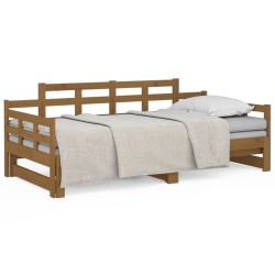 vidaXL Tagesbett Ausziehbar Honigbraun Massivholz Kiefer 2x(80x200) cm