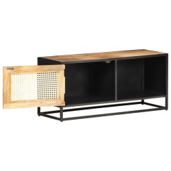 vidaXL TV-Schrank 90x30x40 cm Raues Mangoholz und Wiener Geflecht