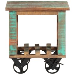 vidaXL Beistelltisch mit Rädern 40x40x42 cm Altholz Massiv