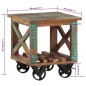 vidaXL Beistelltisch mit Rädern 40x40x42 cm Altholz Massiv vidaXL Beistelltisch mit Rädern 40x40x42 cm Altholz Massiv