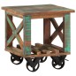 vidaXL Beistelltisch mit Rädern 40x40x42 cm Altholz Massiv vidaXL Beistelltisch mit Rädern 40x40x42 cm Altholz Massiv