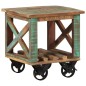 vidaXL Beistelltisch mit Rädern 40x40x42 cm Altholz Massiv vidaXL Beistelltisch mit Rädern 40x40x42 cm Altholz Massiv