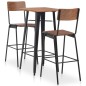 3-teiliges Bar-Set Stahl Braun Schwarz 3-teiliges Bar-Set Stahl Braun Schwarz