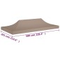 vidaXL Partyzelt-Dach 6x3 m Taupe 270 g/m² vidaXL Partyzelt-Dach 6x3 m Taupe 270 g/m²