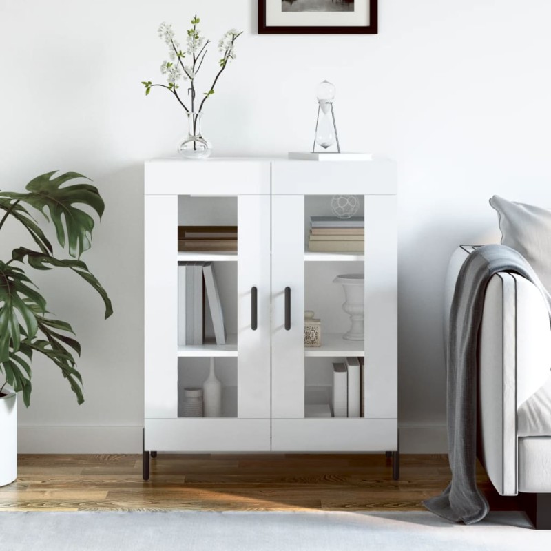 vidaXL Sideboard Hochglanz-Weiß 69,5x34x90 cm Holzwerkstoff vidaXL Sideboard Hochglanz-Weiß 69,5x34x90 cm Holzwerkstoff