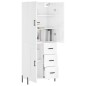 Highboard Hochglanz-Weiß 69,5x34x180 cm Holzwerkstoff Highboard Hochglanz-Weiß 69,5x34x180 cm Holzwerkstoff
