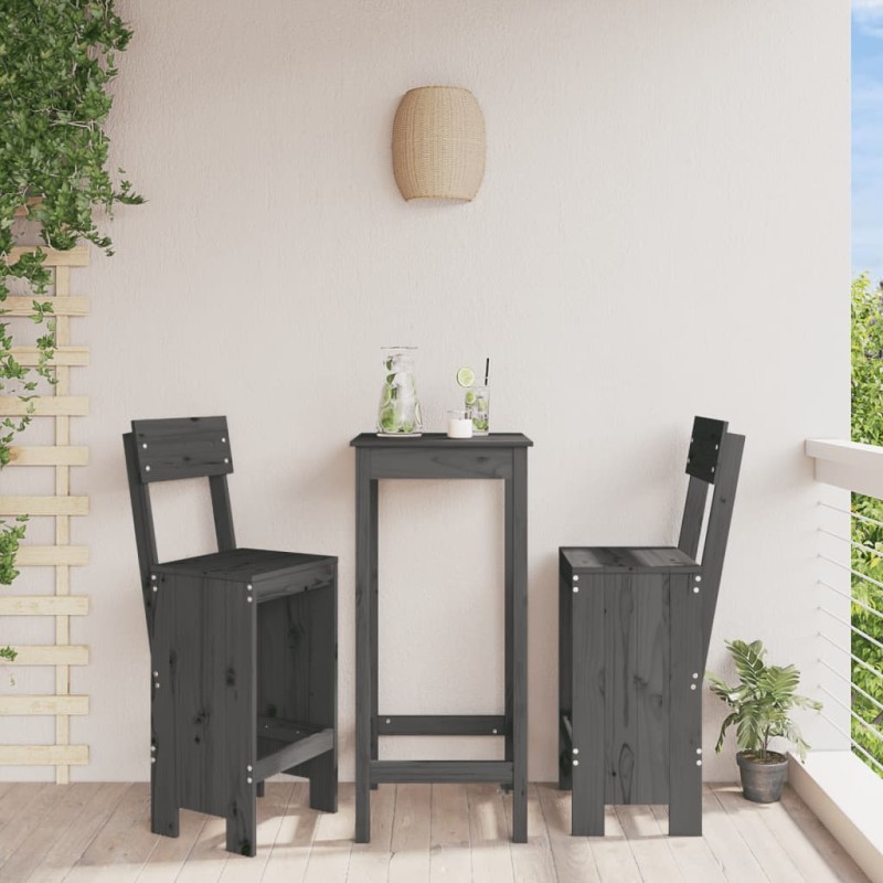 vidaXL Barhocker 2 Stk. Grau 40x48,5x115,5 cm Massivholz Kiefer vidaXL Barhocker 2 Stk. Grau 40x48,5x115,5 cm Massivholz Kiefer