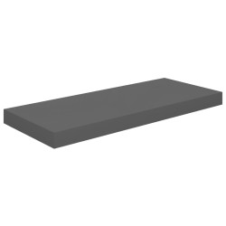 vidaXL Schwebendes Wandregal Hochglanz-Grau 60x23,5x3,8 cm MDF  