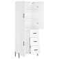 Highboard Hochglanz-Weiß 69,5x34x180 cm Holzwerkstoff Highboard Hochglanz-Weiß 69,5x34x180 cm Holzwerkstoff