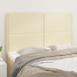 vidaXL Kopfteile 4 Stk. Creme 72x5x78/88 cm Kunstleder