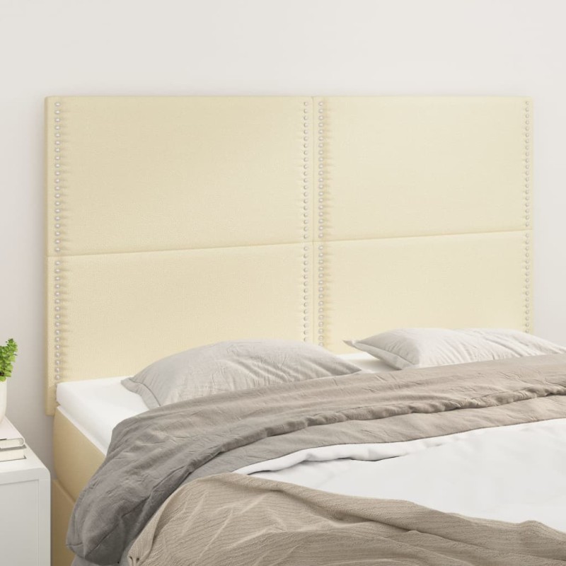 vidaXL Kopfteile 4 Stk. Creme 72x5x78/88 cm Kunstleder