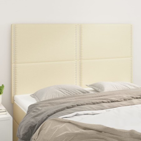 vidaXL Kopfteile 4 Stk. Creme 72x5x78/88 cm Kunstleder