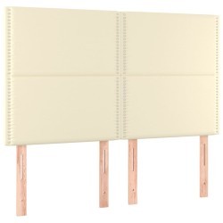 vidaXL Kopfteile 4 Stk. Creme 72x5x78/88 cm Kunstleder