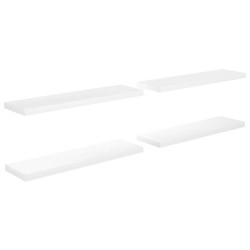 vidaXL Schwebende Wandregale 4 Stk. Hochglanz-Weiß 90x23,5x3,8cm MDF