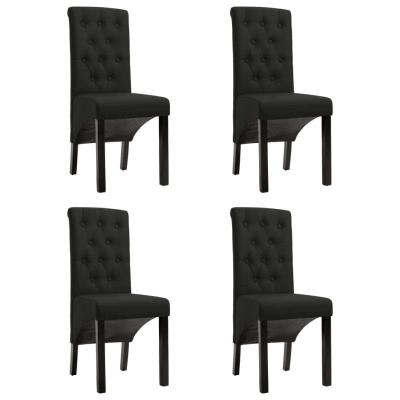Esszimmerstühle 4 Stk. Schwarz Stoff Esszimmerstühle 4 Stk. Schwarz Stoff