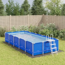 vidaXL Pool-Bodentuch Hellgrau 640x321 cm Polyester Geotextil