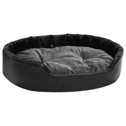 vidaXL Hundebett Schwarz-Dunkelgrau 90x79x20 cm Plüsch und Kunstleder