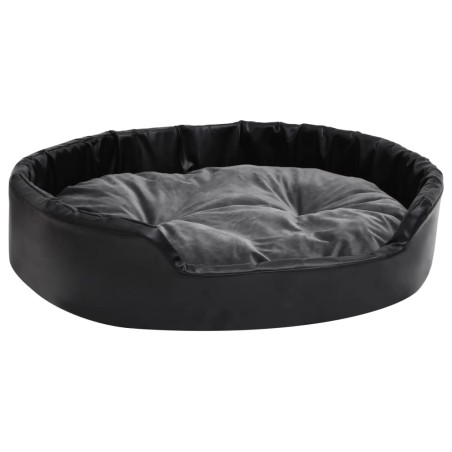 vidaXL Hundebett Schwarz-Dunkelgrau 90x79x20 cm Plüsch und Kunstleder