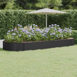 vidaXL Hochbeet Pulverbeschichteter Stahl 373x140x36 cm Anthrazit