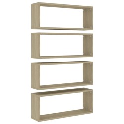 vidaXL Würfelregale 4 Stk. Sonoma-Eiche 60x15x23 cm Holzwerkstoff