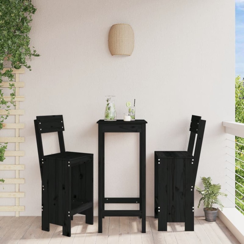 vidaXL Barhocker 2 Stk. Schwarz 40x48,5x115,5cm Massivholz Kiefer vidaXL Barhocker 2 Stk. Schwarz 40x48,5x115,5cm Massivholz Kiefer