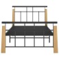vidaXL Bettgestell Metall und Massivholz Eiche 100x200 cm vidaXL Bettgestell Metall und Massivholz Eiche 100x200 cm