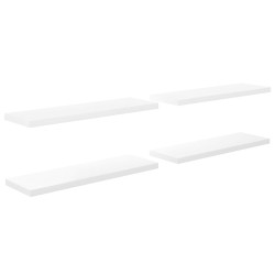 vidaXL Schwebende Wandregale 4 Stk. Hochglanz-Weiß 120x23,5x3,8cm MDF