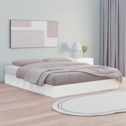 vidaXL Massivholzbett Weiß 120x200 cm