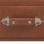 Bank mit Schubladen 80 cm Braun Kunstleder Bank mit Schubladen 80 cm Braun Kunstleder