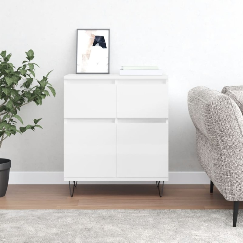 vidaXL Sideboard Hochglanz-Weiß 60x35x70 cm Holzwerkstoff vidaXL Sideboard Hochglanz-Weiß 60x35x70 cm Holzwerkstoff