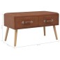 Bank mit Schubladen 80 cm Braun Kunstleder Bank mit Schubladen 80 cm Braun Kunstleder