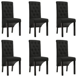Esszimmerstühle 6 Stk. Schwarz Stoff